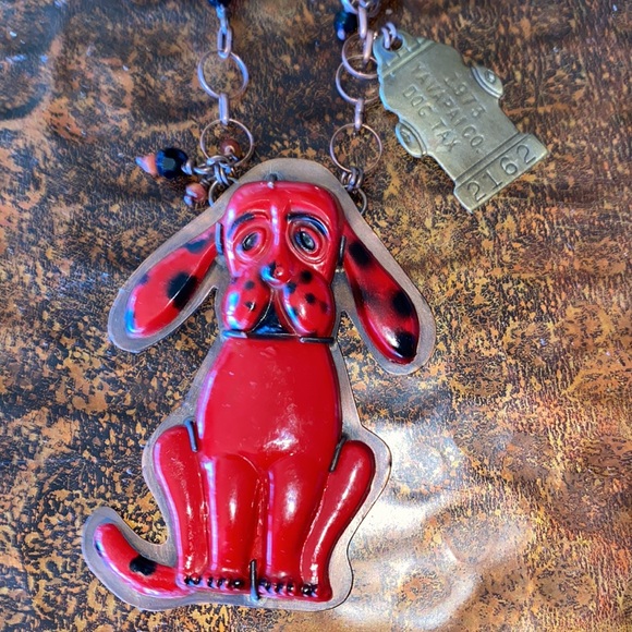 Artisan 1 Of A Kind Copper Necklace Vintage Prescott AZ 1973 Dog Tag & Barrett - Picture 5 of 16